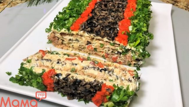 Закусочный рыбный торт  «Красотка»: вкусная идея для праздничного стола